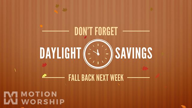 Daylight Savings Fall Back