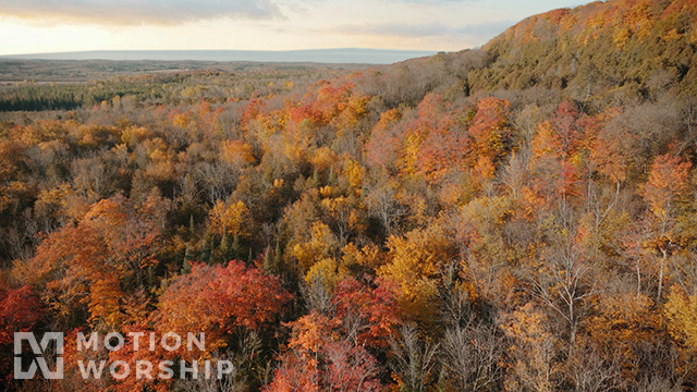 Autumn River Reverse Aerial Slow