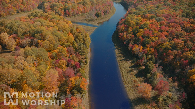 Autumn River Vibrant Trees