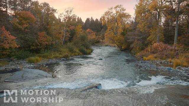 Autumn River Waterfall