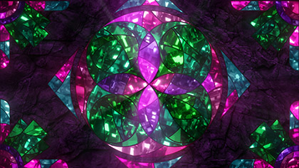 Sacred Glass Pink Green Diamond