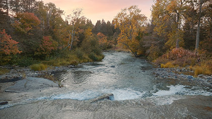 Autumn River Waterfall