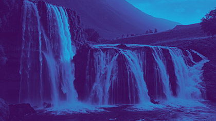 Waterfall Blue Purple